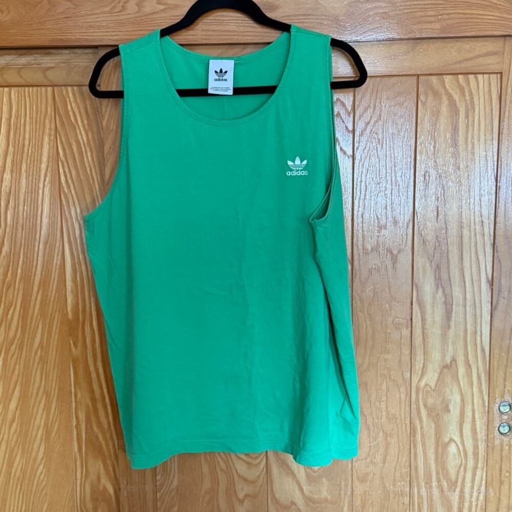 Men's Adidas Originals Green Trefoil Embroidered Tank Top